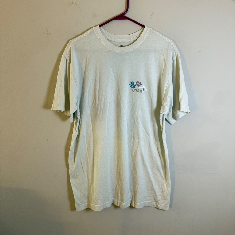 ONeill Originals Modern Fit Garment Dye Graphic T-Shirt Mens XL Off-White Surf